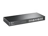 TP-Link TL-SG1024 24 Port Gigabit Netzwerk Switch ( 19 Zoll Rack-Montage, 24*RJ-45 LAN Ports, Metallgehäuse, , unmanaged, Plug-und-Play, Lifetime-Garantie)schw