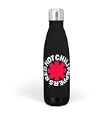 Rocksax Red Hot Chilli Peppers Trinkflasche 500 ml für auslaufsichere Edelstahl-Getränke, 12 Stunden Wärme, 24 Stunden Kälte, 26,5 cm hoch x 7 cm Durchmesser, offizielles Produk