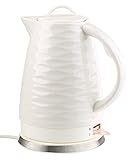 Rosenstein & Söhne Keramik Wasserkocher: Porzellan-Wasserkocher WSK-270.rtr, 1,7 Liter, 1.500 Watt (Retro-Wasserkocher, Elektro-Wasserkocher für 5-Uhr-Tee, Frauen Geschenkideen)