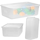 Aufbewahrungsbox mit Deckel Organizer Sortierbox Aufbewahrung Box Kunststoffbox Behälter Plastik Lagerbox Transparent MultiBox 34x20x10cm, 7L