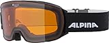 ALPINA NAKISKA - Beschlagfreie, Extrem Robuste & Bruchsichere OTG Skibrille Mit 100% UV-Schutz Für Erwachsene, black matt, One S