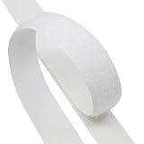 Kleberino Klettband zum nähen | Set Hakenband und Flauschband | Klettverschluss zum aufnähen | hohe Verschlusskraft in Industriequalität (weiß, 10mm x 1m)