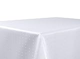 BEAUTEX Tischdecke Damast Punkte - Bügelfreies Tischtuch - Fleckabweisende, Pflegeleichte Tischwäsche - Tafeltuch, Eckig 110x160 cm, W