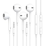 Apple Ohrhörer mit Kabel, 3,5-mm-Kopfhörer mit Mikrofon, MFi-zertifiziert, Lautstärkeregler, HiFi-Stereo, kompatibel mit iPhone 6, 6S, iPad, Switch, Laptop, MP3, 4, Galaxy S10, A14, A12, Android,