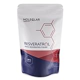 MoleQlar® trans-Resveratrol Pulver hochrein | 30g Premium Resveratrol aus Hefefermentation | 500mg pro Portion | 98% pures trans-Resveratrol | 100% PAK- und GMO-frei | Laborgeprüft in DE
