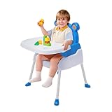Kinderkraft Hochstuhl mit Sicherheitsgurt mit Clipverschluss Kinderhochstuhl Babystuhl Kombihochstuhl Fußstütze Halbliegende Position Einfach zu Reinigen ab 6 M