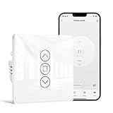 MOES 2.5D Rolladenschalter Wlan,Alexa Smart Rolladensteuerung Neutralleiter erforderlich,RF433 WiFi Rolladen Unterputz,Zeitschaltuhr und Sprachsteuerung,Kompatibel mit Alexa und Google H