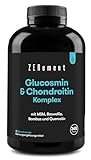 Glucosamin & Chondroitin Hochdosiert, 365 Kapseln mit MSM, Boswellia, Bambus und Quercetin - trägt zu einer normalen Kollagenbildung bei- Laborgeprüft, ohne Zusätze - Z