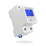 Stromzähler Hutschiene 1 phase Wechselstromzähler - 80A 230V DIN LCD Digitaler Stromzähler, Zwischenzähler/Strom Zähler Verbrauchsmessgerät, Ungeeicht, S0 Schnittstelle Z