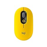Logitech POP Maus, kabellose Maus mit anpassbarem Emojis, SilentTouch-Technologie, Präzisions-/Geschwindigkeitsscroll, kompaktes Design, Bluetooth, Multi-Device, OS kompatibel - Blast Yellow