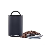 Airscape Kaffeebehälter aus Edelstahl – Vorratsbehälter für Lebensmittel – Patentierter luftdichter Deckel – Erhaltung der Lebensmittelfrische durch überschüssige Luft (Medium, Mattschwarz)
