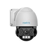 Reolink 4K PTZ PoE Überwachungskamera Aussen mit Spotlight, 360° Schwenk 90° Neige, 5X Optischem Zoom, Auto-Tracking, Personen-/Fahrzeug-/Tiererkennung, Farbnachtsicht, 2-Wege-Audio, RLC-823