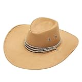 Erwachsene Casual Solid Sommer Western Mode Cowboy Sonnenhut Breite Krempe Reise Sonnenkappe Teil 1 (Khaki, One Size)