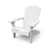 'Allibert by Keter' Troy Adirondack Chair, Outdoor Gartenstuhl aus Kunststoff, weiß, wetterfest, amerikanischer Design-Klassiker, für Garten, Terrasse und Balkon, 93 x 81 x 96,5