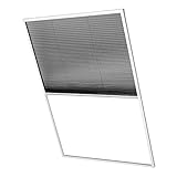 Ventanara® Insektenschutz Dachfensterplissee Fliegengitter Aluprofile Bausatz kürzbar (110 x 160 cm, Dachfensterplissee WEISS)