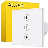 ALLEVOI Smart Rolladenschalter, Wlan Rolladen Zeitschaltuhr funktioniert mit Alexa/Google Home/Smart Life, Wifi Jalousien Rolladensteuerung mit steuerbarer LED Benötigt N
