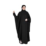 Zweiteiliges Set Islamische Robe Mit Kapuze Hijab Für Frauen,Lose Frauen Muslim Gebetskleid Khimar Abaya Anzug,Hijab Kleiderfrauen Kaftan Jilbab Abaya,Langarm Burka Full C