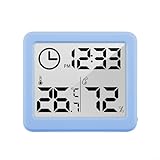 DAZZLEEX Smart Home Elektronisches digitales Thermometer und Hygrometer in Miniaturgröße mit LCD-Bildschirm und praktischer Halterung (blau)