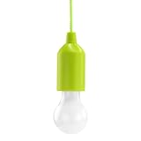 HyCell Pull Light in grün mit Zugschalter inkl. AAA Batterien - tragbare LED Lampe warmweiß - mobile Leuchte ideal für Garten Schuppen Zelt Camping Dachboden Kleiderschrank oder Party Dek