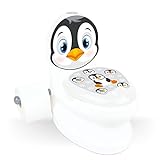 Toilette für Kleinkinder erste Kindertoilette leuchtende Spültaste und Spülgeräusch Ideal für Kinder Toiletten - Training (Pinguin)