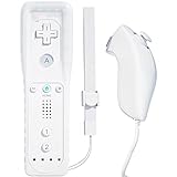 TechKen Wii Controller Remote mit Nunchuck Wii Kontroller mit Nunchuk Wii Fernbedienung Wii Vernbedinung Ersatz Controller für Wii (Controller ohne Motion Plus) (Weiß)