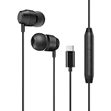 PALOVUE USB C Kopfhörer Earbuds, in-Ear Typ C Magnetische Ohrhörer mit Mikrofon Kompatibel mit Samsung Galaxy S22 S21 Ultra S20 FE Note 20 10, Google Pixel 7 6 5 4, One Plus 9 8 7T, Schw