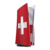 Skin kompatibel mit Sony Playstation 5 Disc Edition Folie Sticker Schweiz Flagge Flagg