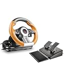 Speedlink DRIFT O.Z. Racing Wheel - USB Gaming Lenkrad für PC/Computer, PC Lenkrad mit Pedalen und Schaltung, Schaltwippen und Schaltknüppel, Force Feedback, schwarz-orang