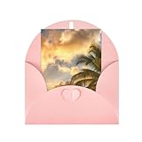 OPSREY Grußkarte mit Sonnenuntergang Hawaii-Palme bedruckt für alle Anlässe mit Umschlag – große Kapazität Blank