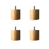 GeRRiT 4er-Pack Sofabeine Holzmöbelbeine, zylindrische mittelalterliche Möbelbeine aus Naturholz für Sofa, Sessel, Fußhocker, TV-Tisch, Nachttisch (10 cm, Holzfarbe)
