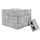 Luckystar Mini-Zement-Ziegel zum Selbstbauen in Grau für Ihre Wand, Mini Modell Ziegel Hausbau Toy 32pcs Brick, Mini-Bildung (Dark Gray, One Size)