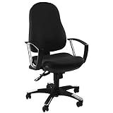 Topstar 9020AG20, Trend SY 10, Bürostuhl, Schreibtischstuhl, ergonomisch, mit Armlehnen, Bezugsstoff schwarz, 110 x 56 x 45