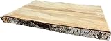 Hilwood - Birken Brett, rustikal, sägerau, Basteln, Dekoration, Holz Brett Rinde, 3.5 cm stark, 50 cm lang, 30 bis 35 cm b