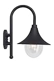 BRILLIANT Lampe Berna Außenwandleuchte schwarz | 1x A60, E27, 60W, geeignet für Normallampen (nicht enthalten) | Skala A++ bis E | IP-Schutzart: 44 - spritzwassergeschü