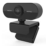 Webcam mit mikrofon Kamera pc cam, 1080p HD, 360° verstellbar USB Webcam für Konferenz Live Streaming Aufnahme Kompatibel mit Skype/Zoom/YouTub