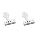 WEDO 19324 Lagertext Stempel KOPIE, Kunststoff, Abdruckbreite ca. 45 mm, Schrifthöhe 6,5 mm, ergonomischer Griff, weiß (Packung mit 2)