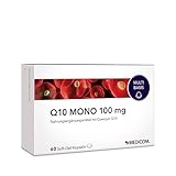 Medicom Q10 Mono 30 mg Kapseln: Coenzym Q10 für Energie und Vitalität, Natürliches Q10, Energiegewinnung, Nahrungsergänzung - 60 Soft-Gel-Kap