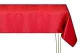 Generico Fleckabweisende Tischdecke, oval, rot, bügelfrei, rote Tischdecke, 180 x 240 cm, handgefertigt, stilvolle und praktische Tischdecke für den G
