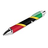 Zltegako Nevis Flaggen-Kugelschreiber, 0,5 mm, feine Spitze, einziehbar, schwarze Tinte zum Schreiben, 1 Stück