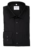 MARVELIS Modern Fit Hemd Langarm mit Brusttasche Popeline , Farbe Schwarz, Größe EU 46