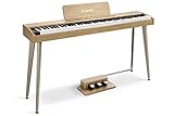 Donner DDP-60 88 Tasten Digital Piano für Anfänger, Elektrisches Keyboard mit anschlagdynamischen Tasten, 128 Stimmen, 83 Rhythmen, 8 Reverb-Effekte, 5 Stärkekurven, Auto C