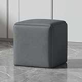 5-in-1 Nestbarer osmanischer Hocker mit Lenkrollen Stapelbarer Sofastuhlhocker Technologietuch Sitzwürfel Beweglicher Fußhocker-Schminkstuhl für Wohnzimmer Schlafzimmer ( Color : Gray , Size : 35CM/13