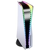 Auarte RGB LED Streifen für PS5 Konsole/PS5 Slim Konsole, DIY Dekoration Zubehör LED Strip für PS5 Zubehör, 7 Farben 358 Modi LED Aufkleber für Playstation 5 Slim Disc & Digita, mit IR-Fernbedienung