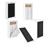 [en.casa] Wandklapptisch Kläppen Wandschreibtisch Küchentisch Schreibtisch mit Regal klappbar platzsparend Weiß