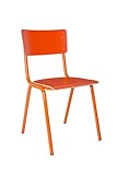 Zuiver Chair Back to School orange Set of 4, Vinyl, 43 x 47 x 83