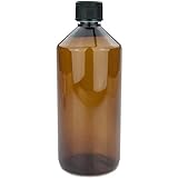 mikken Braune Laborflasche 1000 ml aus Kunststoff + Etik