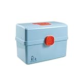 VducK Familien-Erste-Hilfe-Kasten, tragbare Medizintruhen-Aufbewahrungsbox mit Griff, Kunststoffbox mit Fächern für den H