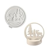 Silikon-Weihnachtsformen, Weihnachtselchbaum, runder Ring, Gips, Betonform, Kunsthandwerk, Epoxid-Gussformen, Weihnachten, Heimdek