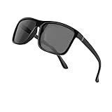 Locisne Polarisierte Sonnenbrille Outdoor-Sport, Unisex Retro Schwarz Brille UV400 Fahren Wandern Radfahren Golf Angeln, Schwarz Brille UV-Schutz für Männer Frauen, komplett mit B