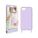 Artwizz HangOn Case kompatibel für iPhone SE (2022/2020) / 8/7 - Elastische Schutzhülle aus Silikon als Handykette zum Umhängen mit Band - Purple Sky
